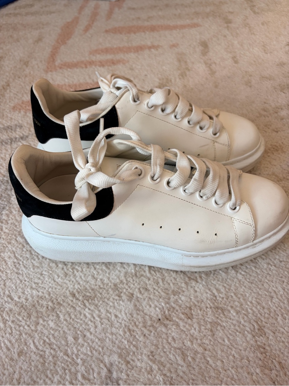Alexander McQueen chunky platform white and black sneakers size 8/EU 38
